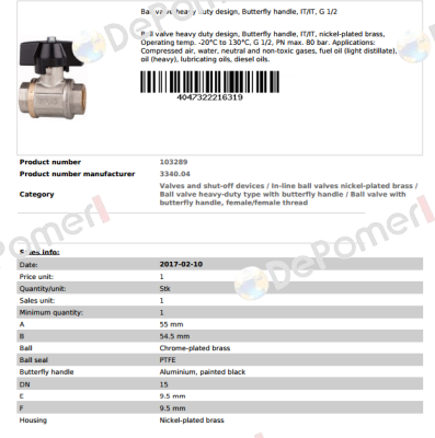 P/N: 103289 Type: 3340.04  Riegler