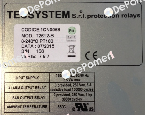 P/N: 1CN0068, Type: T2612B Tecsystem