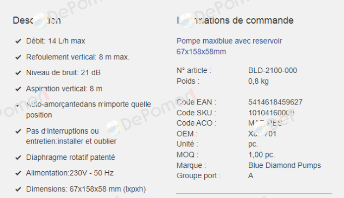 BLD-2100-000 (10104160000) Blue Diamond Pumps Inc.