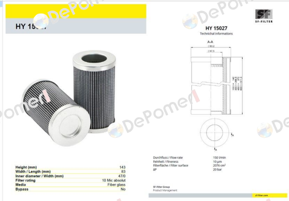 HY 15027 SF FILTER