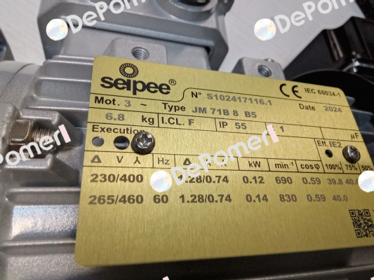 JM 71B 8 0,12KW 230/400-50HZ IC416 V.230 NORME SEIPEE