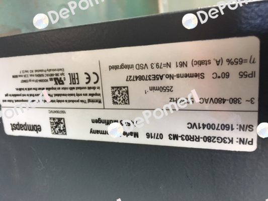 K3G280-RR03-M3 07/16  EBM Papst