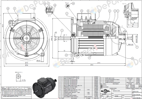 3030-32 IE2, 220-415V/50-60 Hz. Simel
