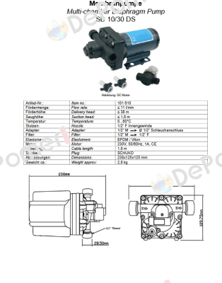 SD 10/30 DS / 101 610 Flojet Pump