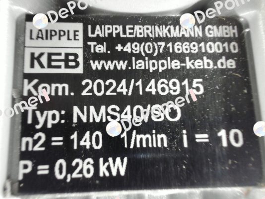 Typ NMS40HU-10/1-63L/4A-IE2-TB-ST05 LAIPPLE KEB
