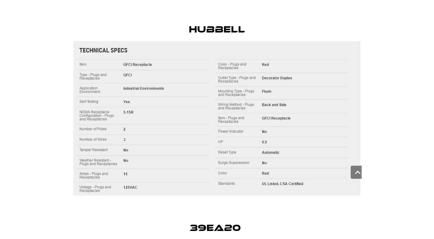 39EA20  Hubbell