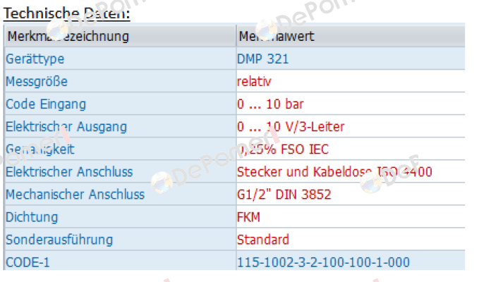 DMP 321 - 115-1002-3-2-100-100-1-000 Bd Sensors