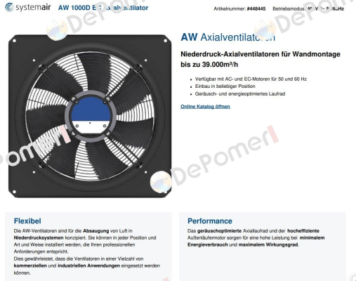 AW 1000D EC Axialventilator EBM Papst