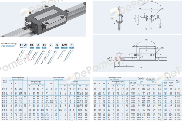 SBI30FLL-N-DD-K3 SBC Linear Rail System