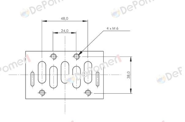 ISO valve (size 2), 5/2-way, pulse valve, 24 V DC Parker