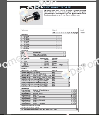 Typ 525 (0 ... 0.05 -0.6 bar)  Huba Control