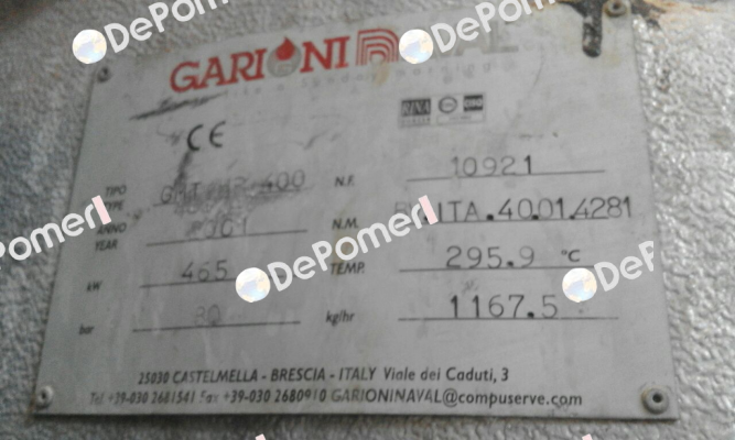 N.F:10921    N.M: BV.ITA.40.01.4281  Garioni Naval