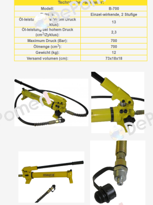 B-700 - Handpumpe Hydrafore Power Tools