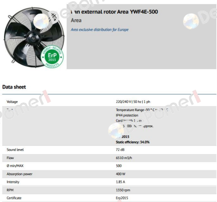 YWF4E-500 (VENT-RE-AXIAL-ASP-D500-4P-1PH AREA   ERP2015)  Weiguang