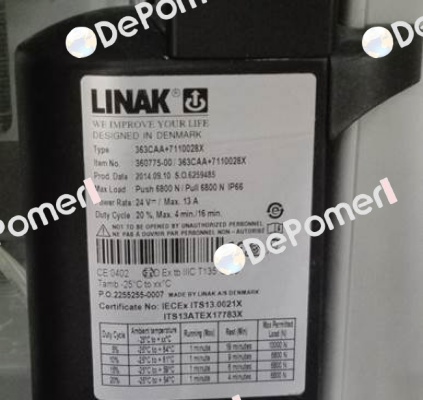 363CAA+7110028X - OEM for  PREMIER TECH CHRONOS B.V.  Linak