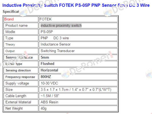 PS-05P Fotek
