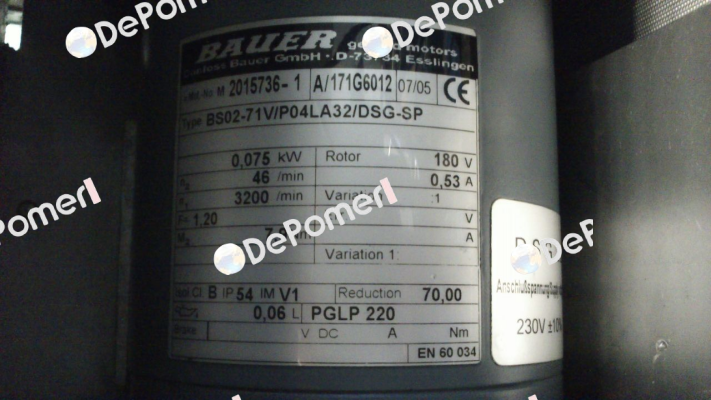BS02-71 V/P04LA32/DSG-SP  Bauer