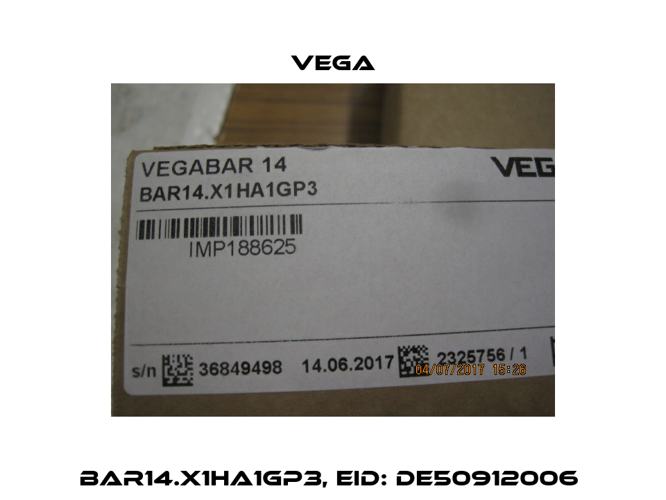 BAR14.X1HA1GP3, eID: DE50912006  Vega