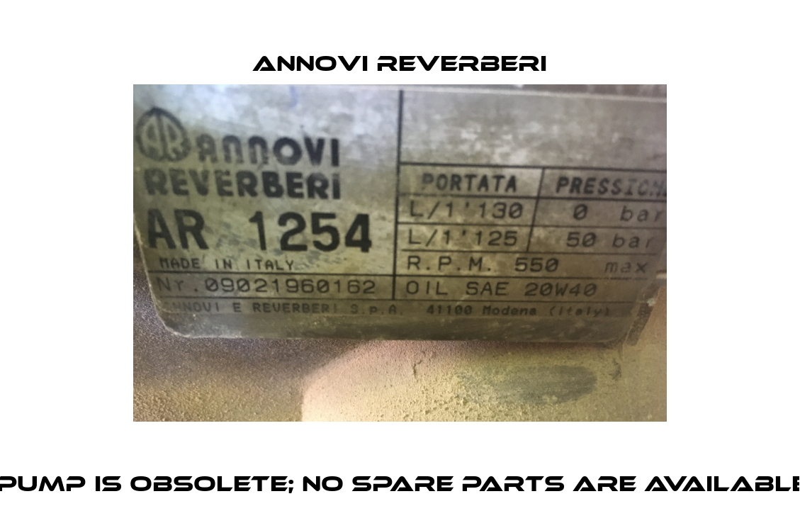 Air cover for 09021960162 - the pump is obsolete; no spare parts are available; Alternative pump - AR 1203 C/C  Annovi Reverberi