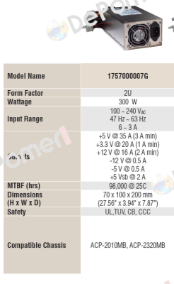 Model: 1757000007G obsolete, alternative 1001  Advantech