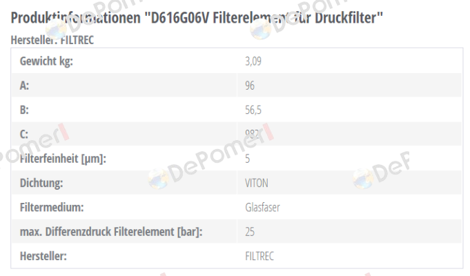 D616G06V  Filtrec