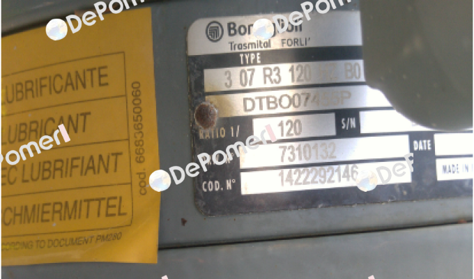 307 R3 120 HZ P160 B0 W0A LO PV Bonfiglioli