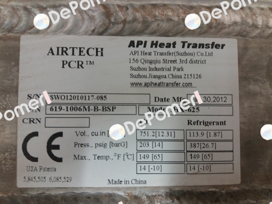 619-1006M-B-BSP OEM API Airtech