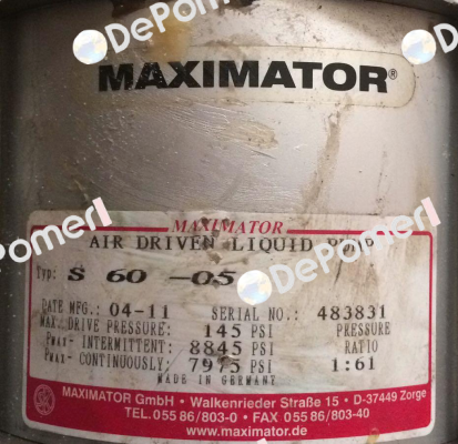 S60 / 3130.0199 Maximator