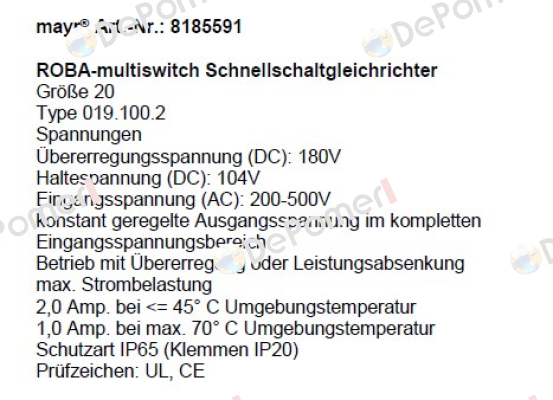 8185591, 20 019.100.2 Mayr