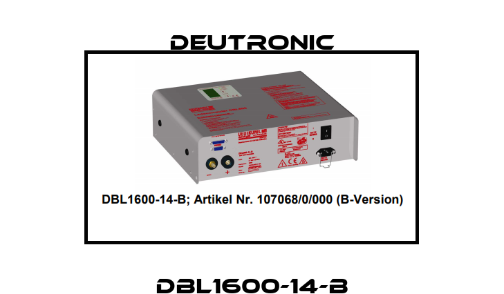DBL1600-14-B Deutronic