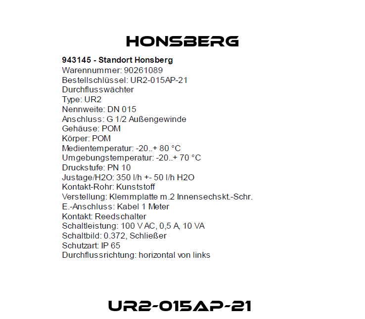 UR2-015AP-21  Honsberg