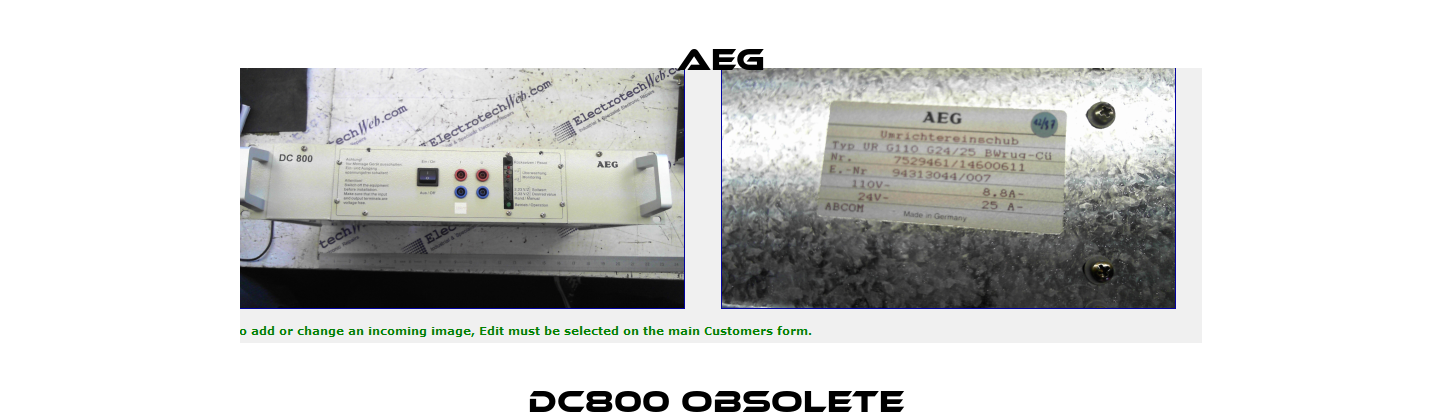 DC800 obsolete  AEG