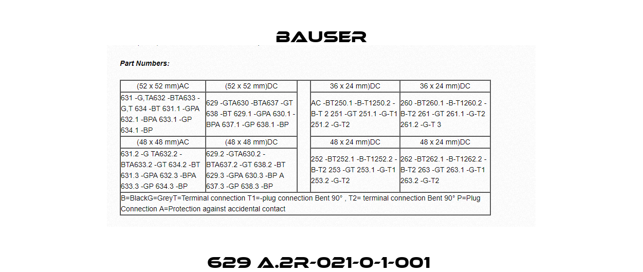 629 A.2R-021-0-1-001  Bauser