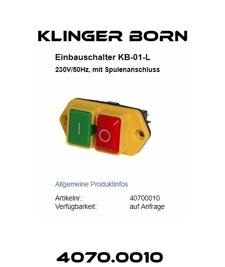4070.0010  Klinger Born