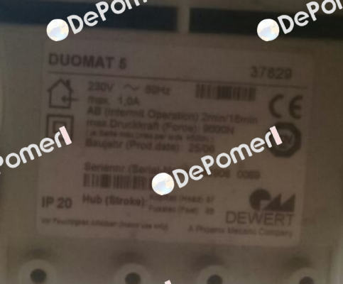 37829 - obsolete, replaced by -ID 70915  DEWERT