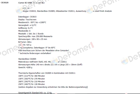 Curve-X3 USB Standard Kit ( CX3020) TQC