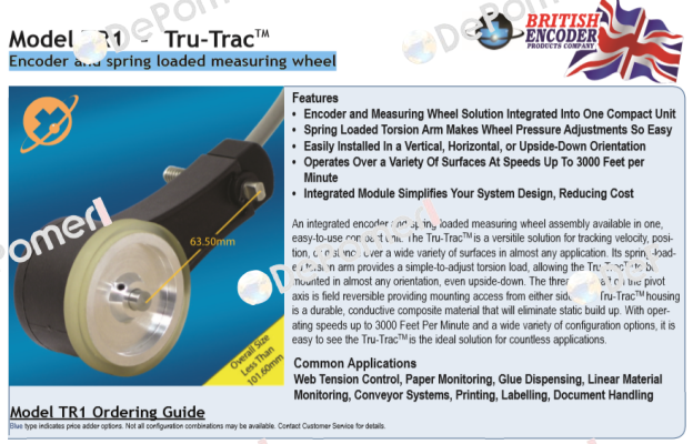 TR1-K1-R6-1800-PP-G2-ST-IP50 British Encoder