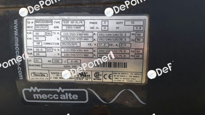 Piston for ECO 32-1L/4  Mecc Alte