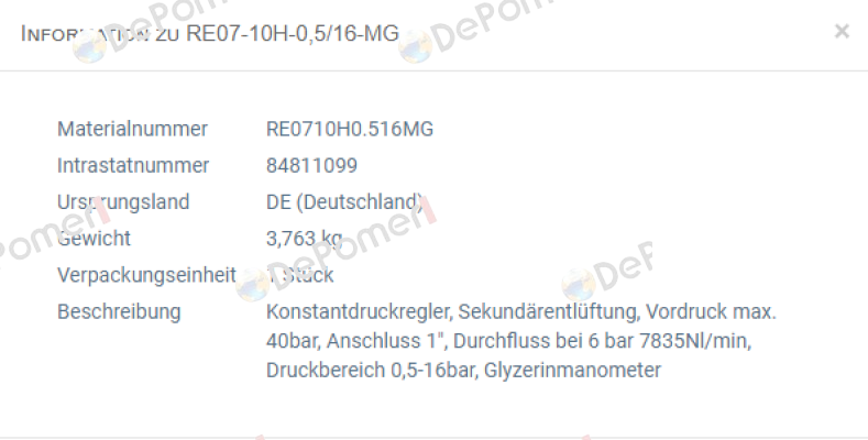 RE07-10H-0,5/16-MG  STASTO