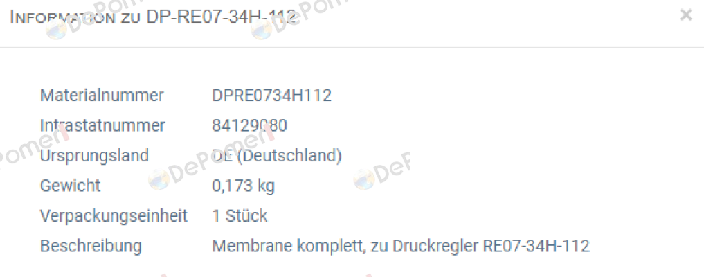 DP-RE07-34H-112  (Membrane zu Druckregler RE07-34H-112)  STASTO