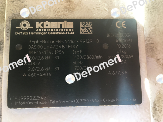 DAS 90 L x 4/2 V BT EIS A Artikel-Nr. 100031  Küenle