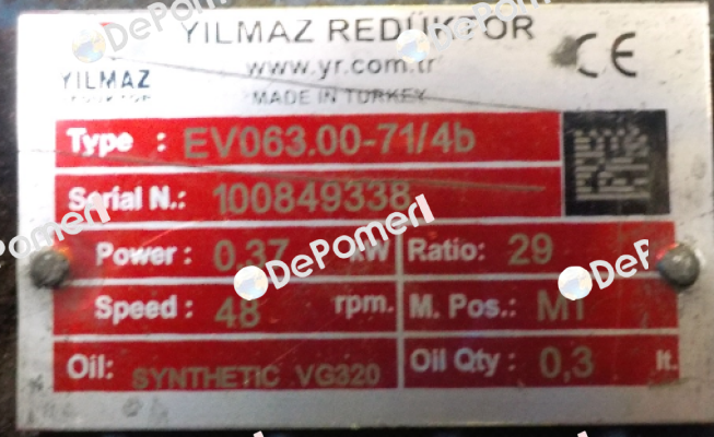 EV063.00-71M/4C  Yılmaz Redüktör