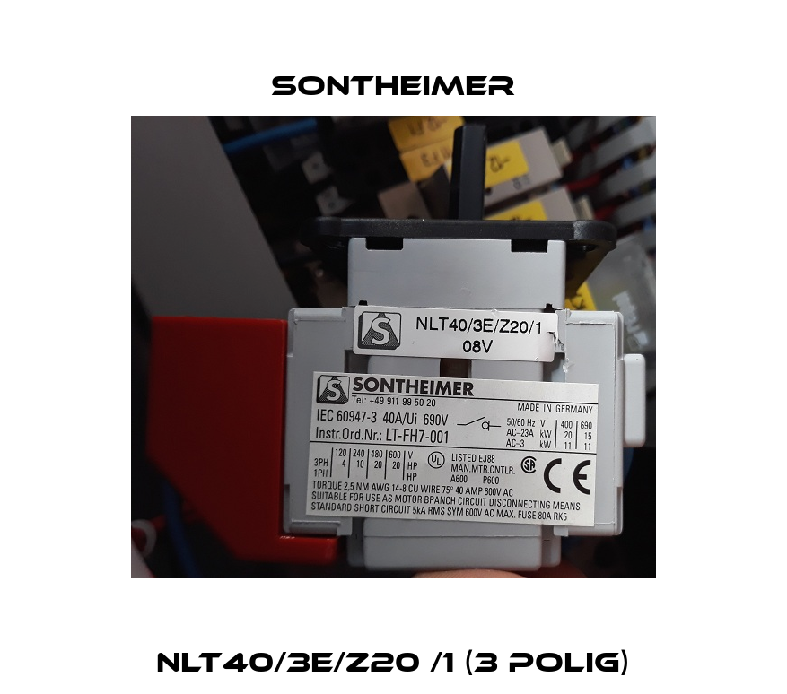 NLT40/3E/Z20 /1 (3 polig) Sontheimer