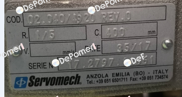 02.040/4919 Rev. 0 Servomech
