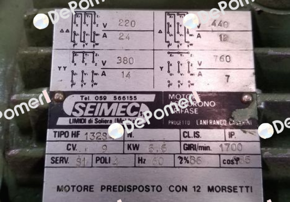 HF 132S 4 obsolete,replaced by HB3 132S 4 220.440-60 B5  Seimec (Rossi)