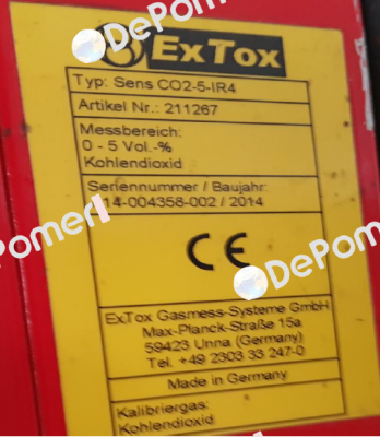 SENS CO2-5-IR4 obsolete, replacement Sens CO2-5-IR2  ExTox Gasmess-Systeme
