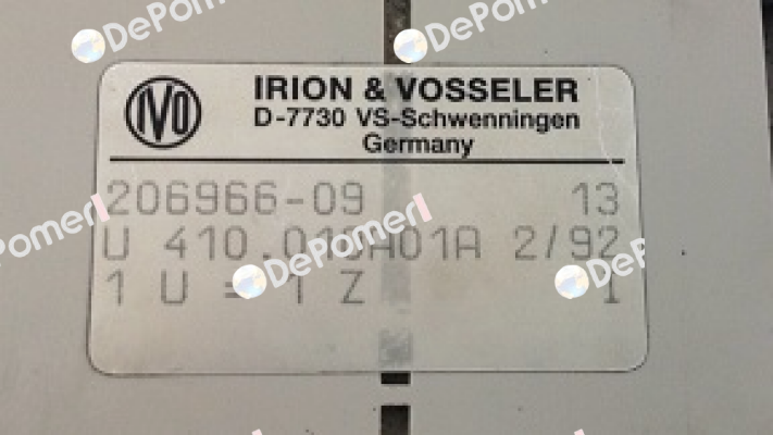 U 410.010A01A  Irion-Vosseler