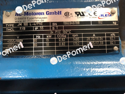 JM 160 L-4/PHE REPLACED BY ACM160L4/PHE AC Motoren