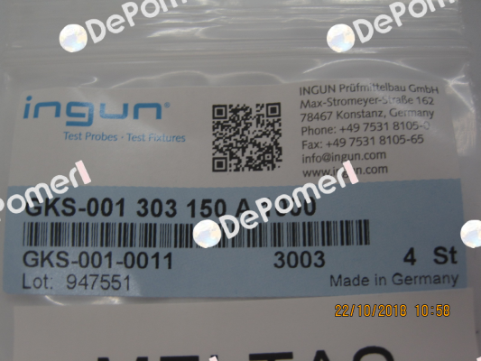 GKS-001 303 150 A 1000 Ingun