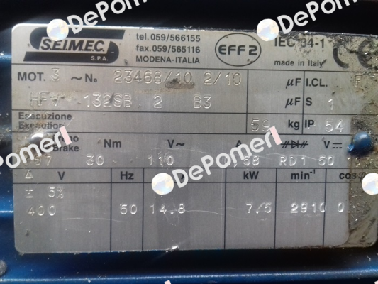 EFF2 IEC 34-1 REPLACED BY HBV 132SB 2 400-50 B3 Seimec (Rossi)